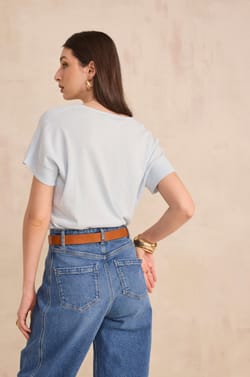 Short-sleeved cotton sweater PRETTY;${refinementColor}