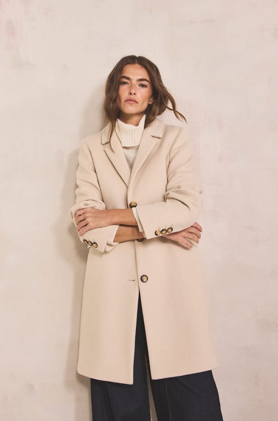 ANABELLE wool blend straight coat;${refinementColor}