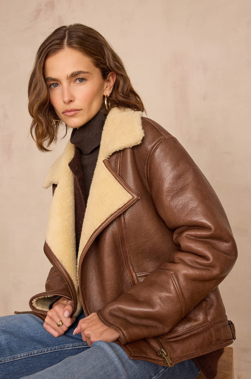Manteau FOLIO en cuir;${refinementColor}