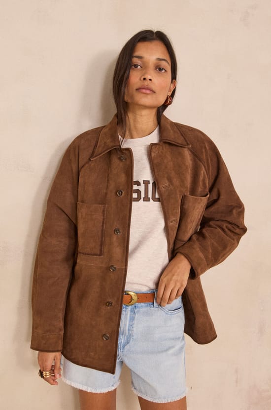 Unisex long-sleeve suede jacket SUBTIL;${refinementColor}