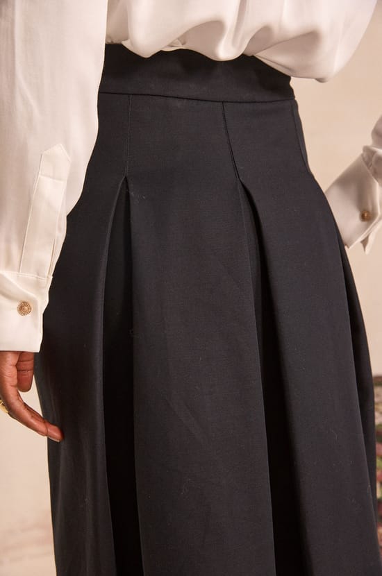 Pleated cotton blend skirt ETINCELLE;${refinementColor}