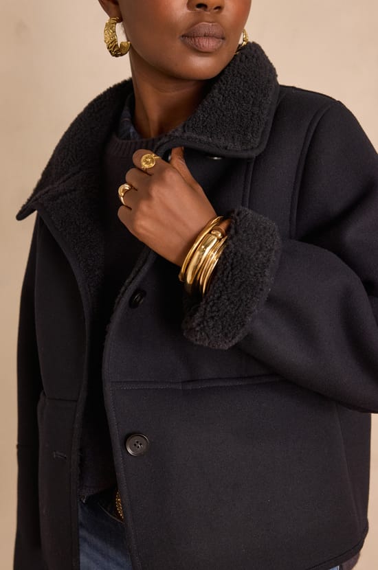 DEBBIE faux shearling coat;${refinementColor}