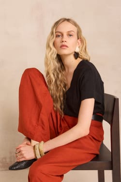 Pull &agrave; manches courtes en coton PRETTY;${refinementColor}