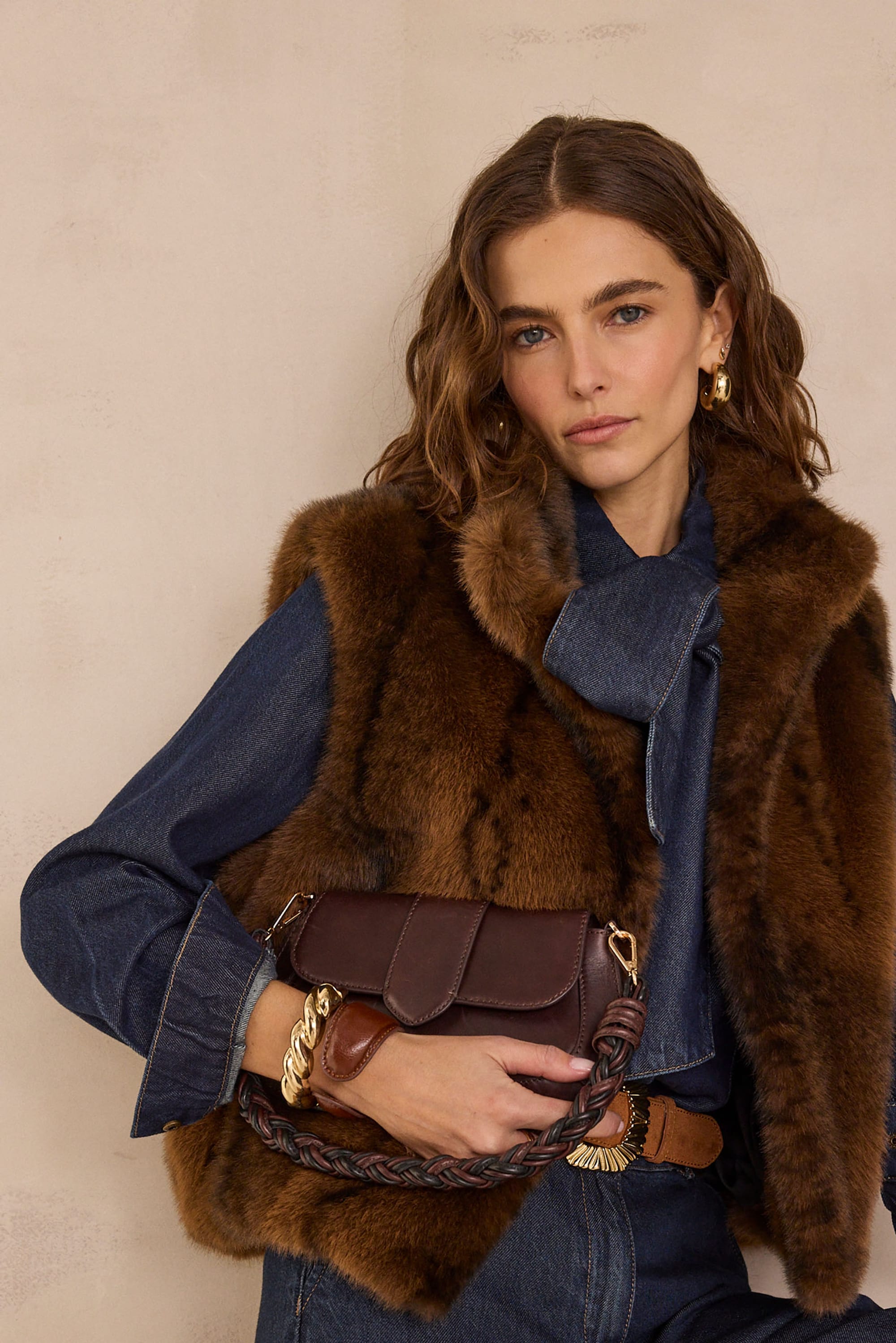 MARCEL MINI bag made of 100% leather woman | CHOCOLATE | Maison 123