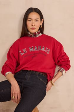 Plaid blouse with high collar DENIS;${refinementColor}