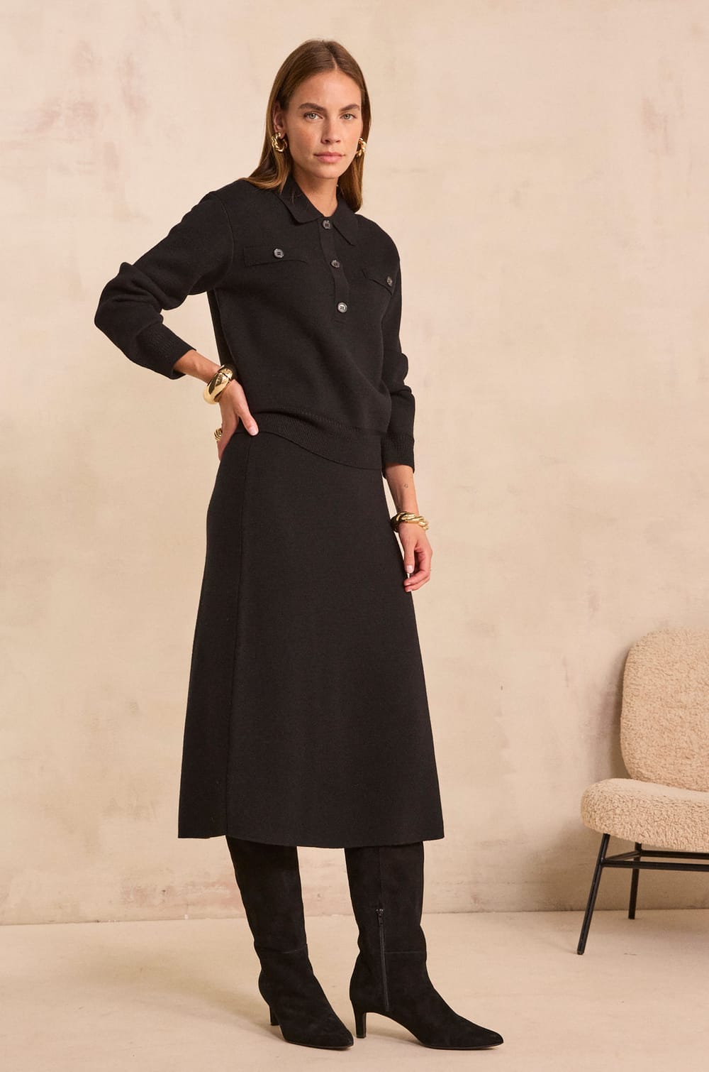 Dancing wool skirt VIRGINIE;${refinementColor}