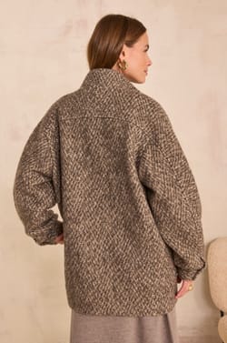 Silk and wool blend coat DAMIEN;${refinementColor}