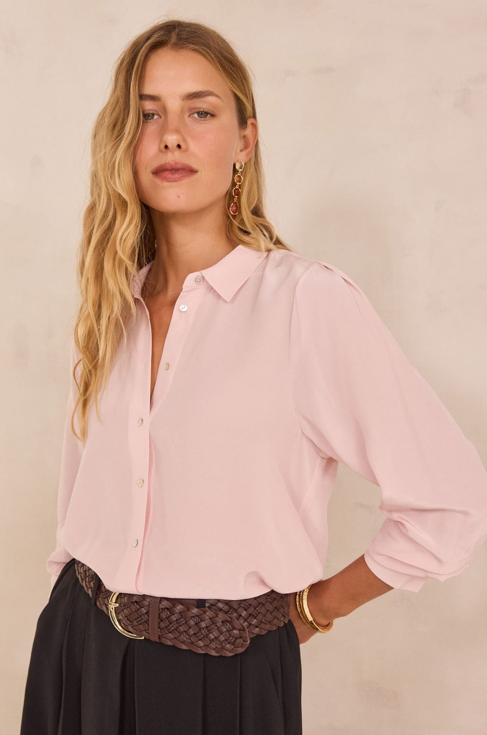 100% silk shirt DAPHNEE;${refinementColor}