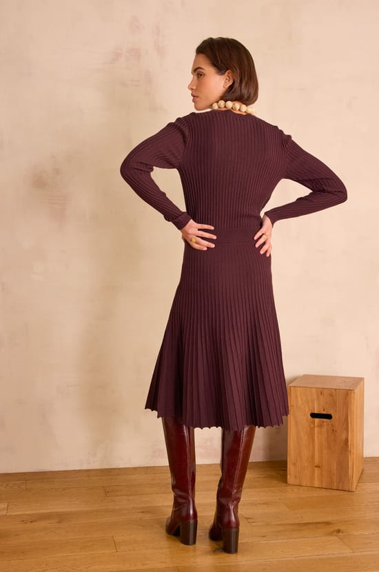 Jupe longue ELISA plissée;${refinementColor}