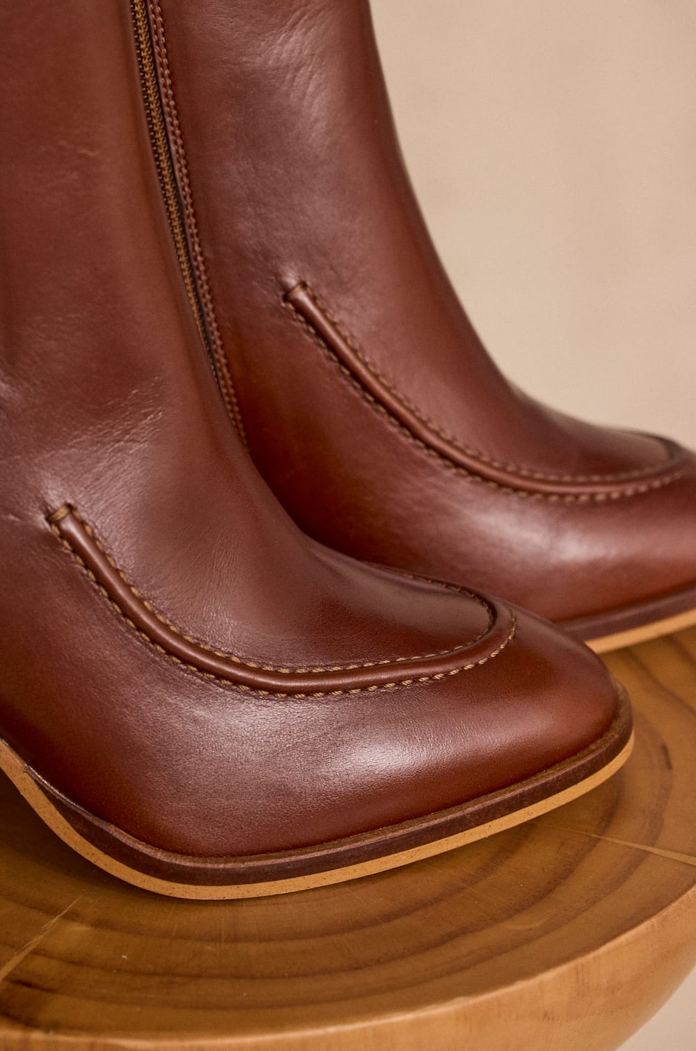 OWEN leather heeled ankle boots;${refinementColor}