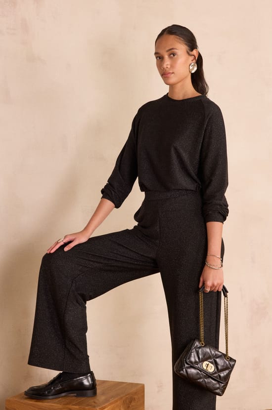 Top manches longues pailleté FLAMME;${refinementColor}