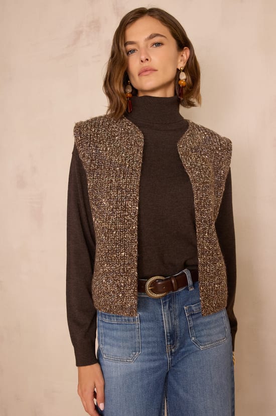 BASTIEN sleeveless wool cardigan;${refinementColor}