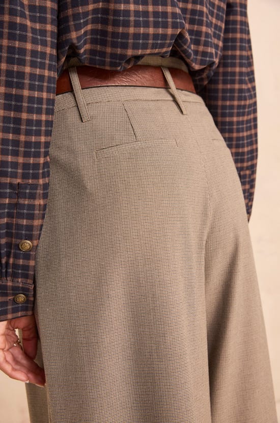 Wide beige viscose blend trousers LILY;${refinementColor}