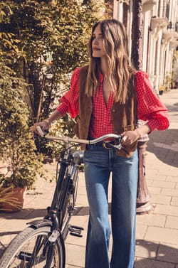 Jean large SANDY en denim;${refinementColor}