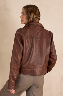 Veste en cuir DONNA;${refinementColor}