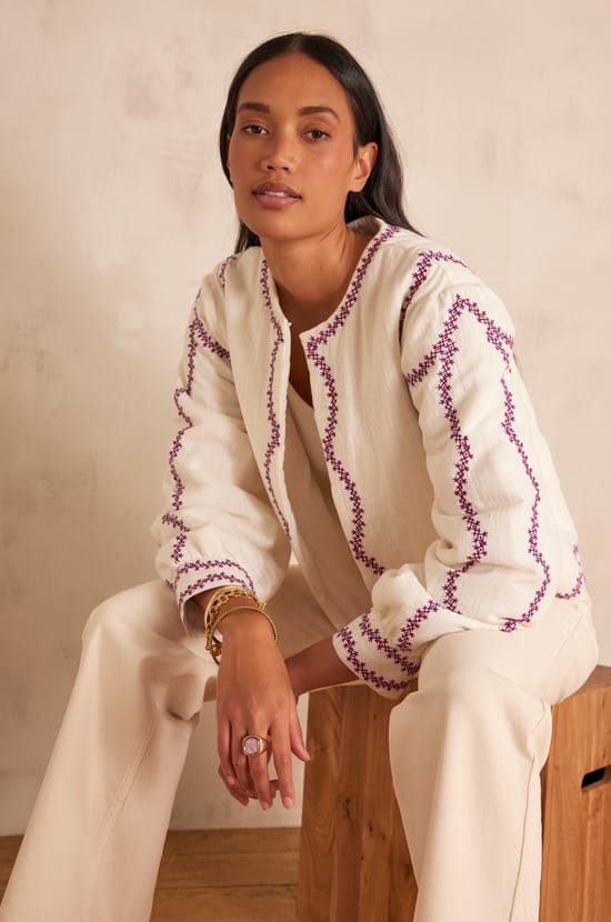 Veste courte en coton POLLY;${refinementColor}