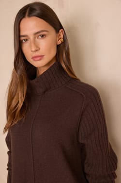 ROXA wool turtleneck dress;${refinementColor}