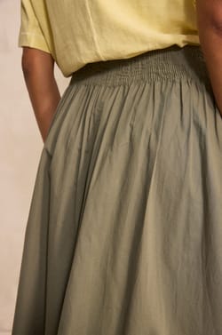 Fluid cotton midi skirt ORLANDO;${refinementColor}