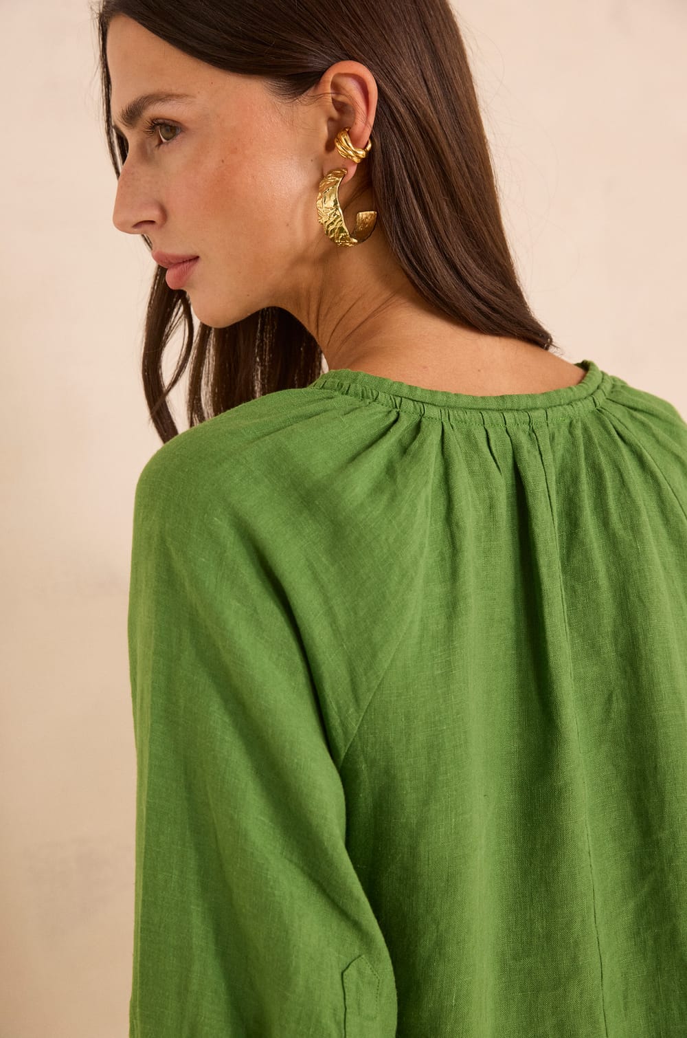 Straight linen dress BLINNY;${refinementColor}