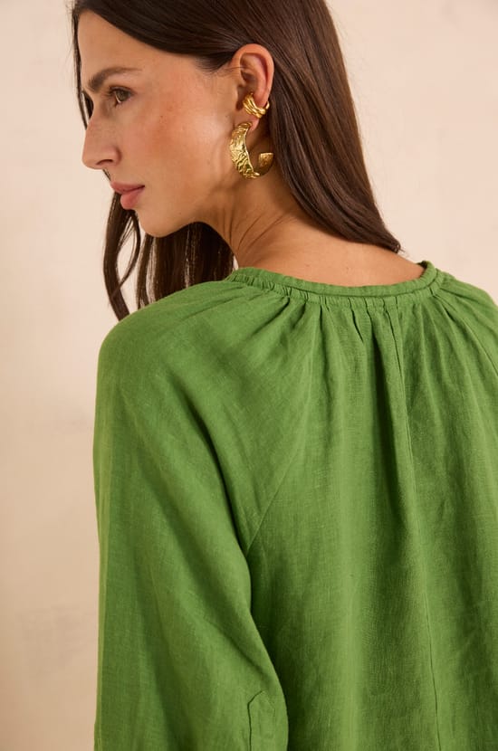 Straight linen dress BLINNY;${refinementColor}