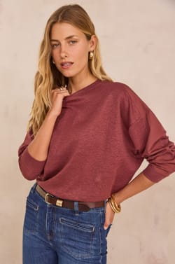 LISA linen and cotton sweatshirt;${refinementColor}