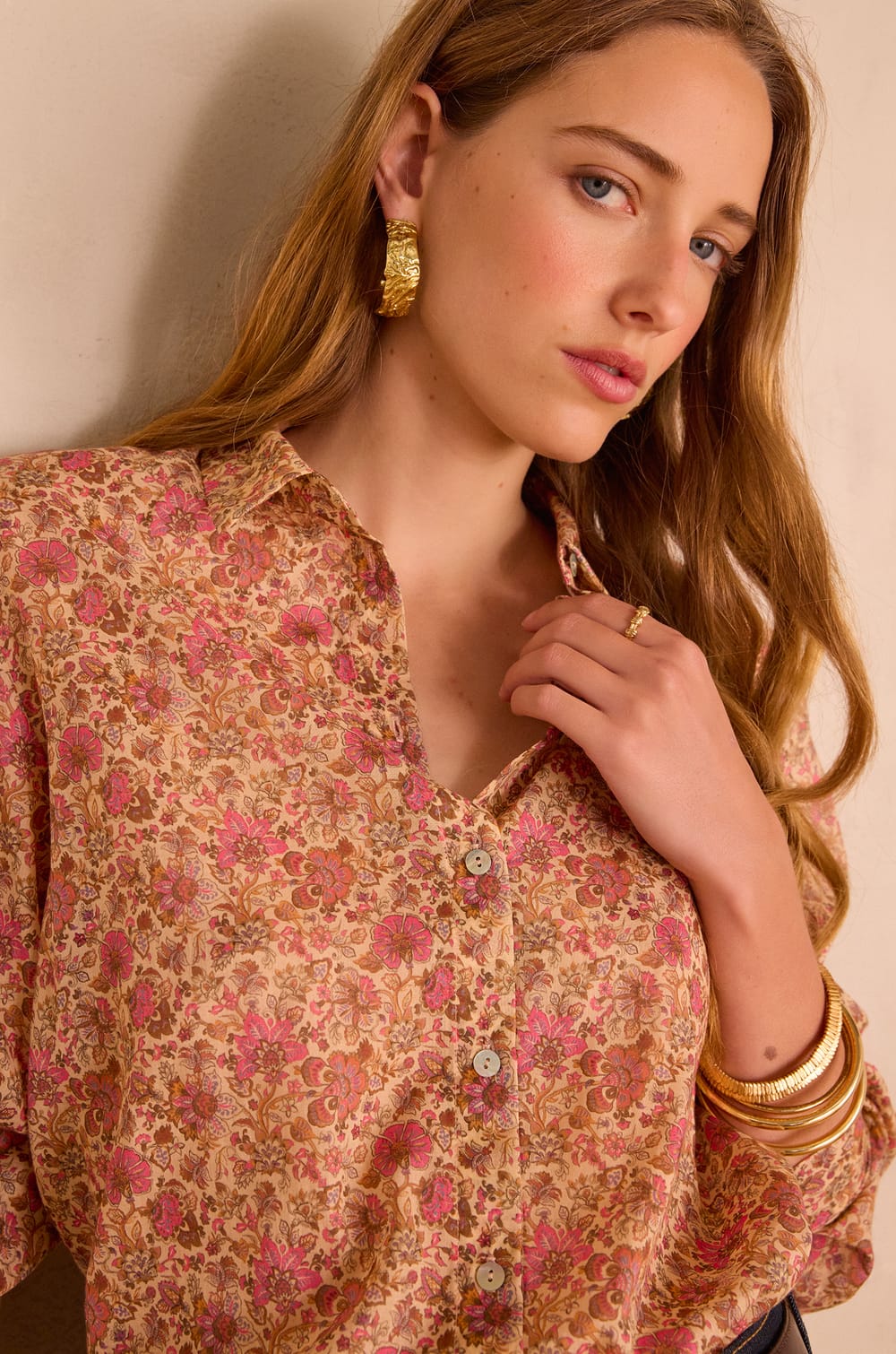 COLETTE liberty print blouse 100% cotton;${refinementColor}