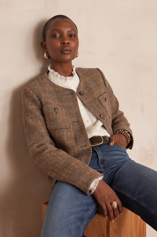 PIA Jacket in chevron wool;${refinementColor}