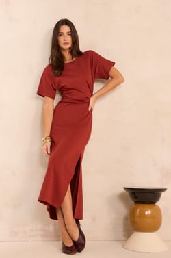 Slim cotton blend dress BRISBANE;${refinementColor}