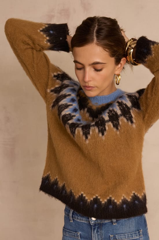 BALTIC alpaca jacquard jumper;${refinementColor}
