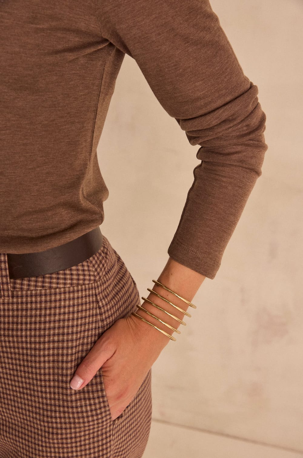 Flynn Long Sleeve Silk Blend T-Shirt;${refinementColor}