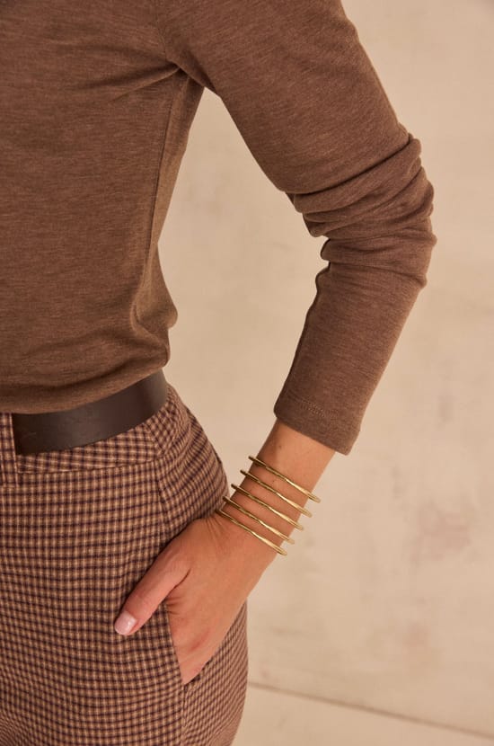 Flynn Long Sleeve Silk Blend T-Shirt;${refinementColor}