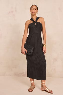 BAILEY pleated straight dress;${refinementColor}