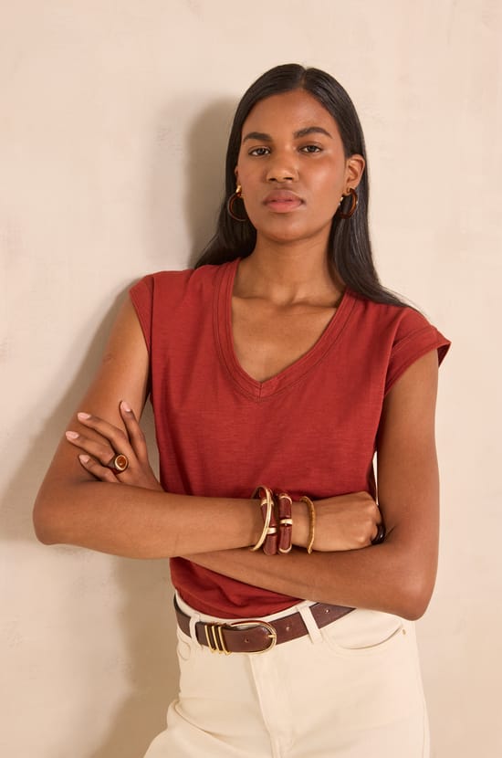 DELYA cotton T-shirt;${refinementColor}