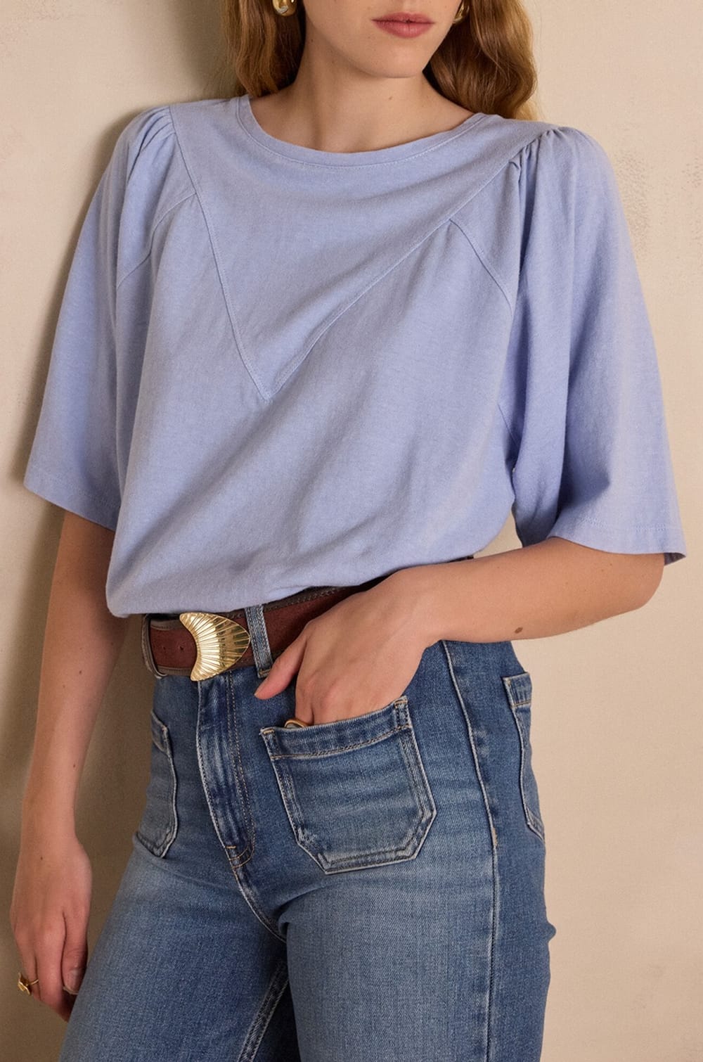 T-shirt ANGELE en chanvre et coton;${refinementColor}