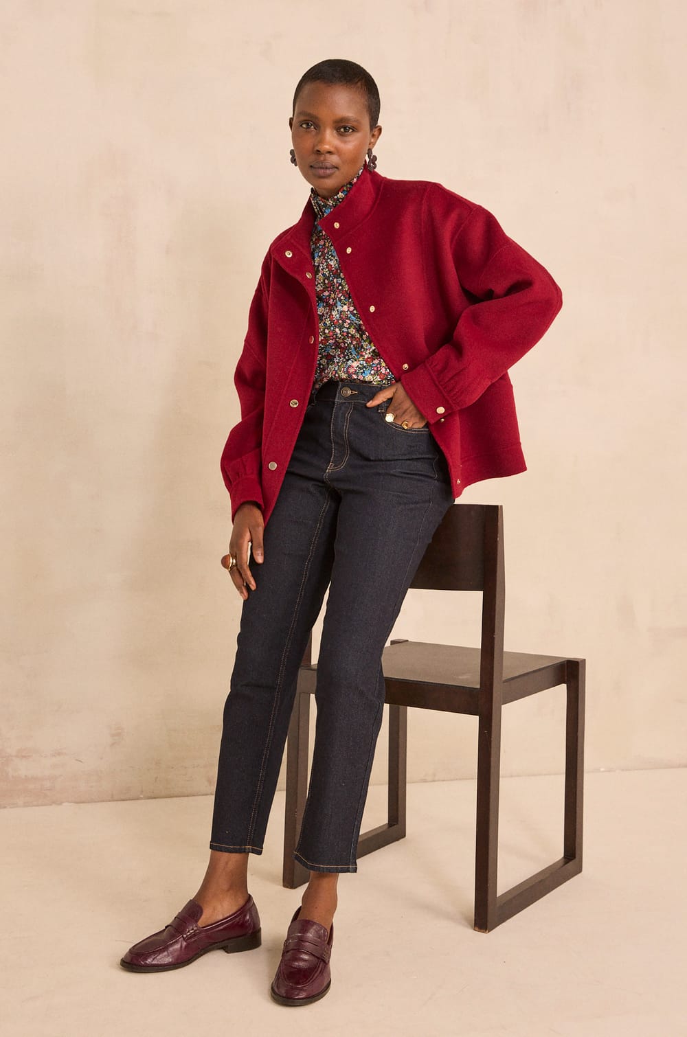 Blouson en laine m&eacute;lang&eacute;e CHRIS;${refinementColor}