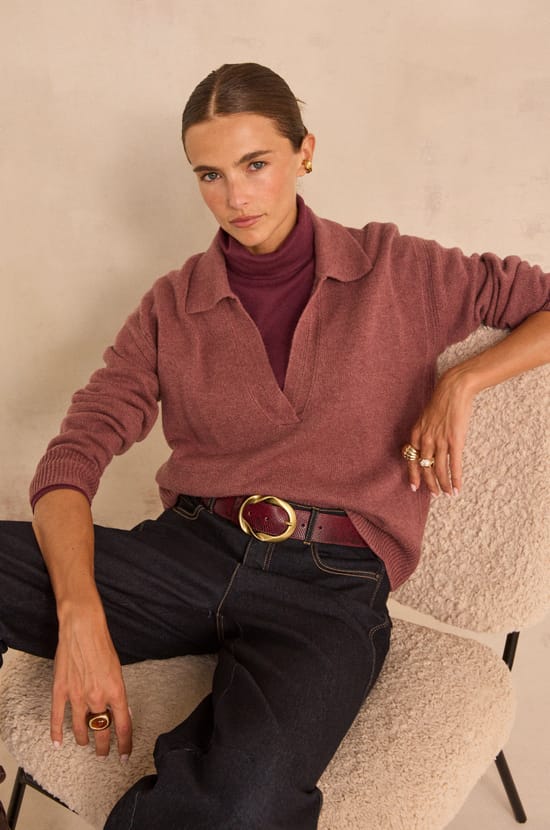 Long sleeve sweater made of blended wool and yak ANDY;${refinementColor}