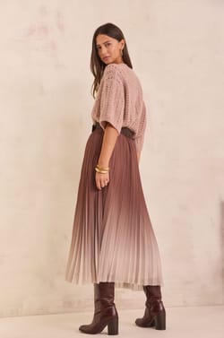 ODESSA pleated midi skirt;${refinementColor}