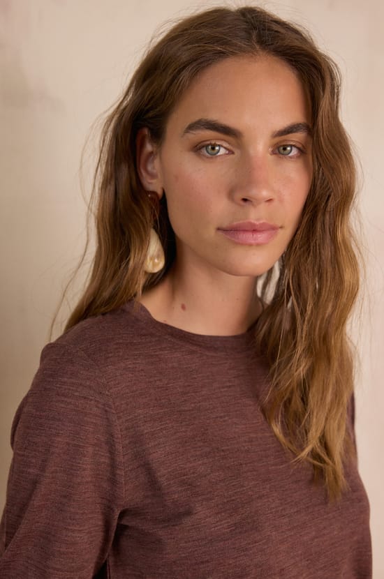 FAUSTINE T-shirt in 100% merino wool;${refinementColor}