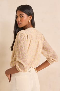 Printed long sleeve blouse DELPHINE;${refinementColor}