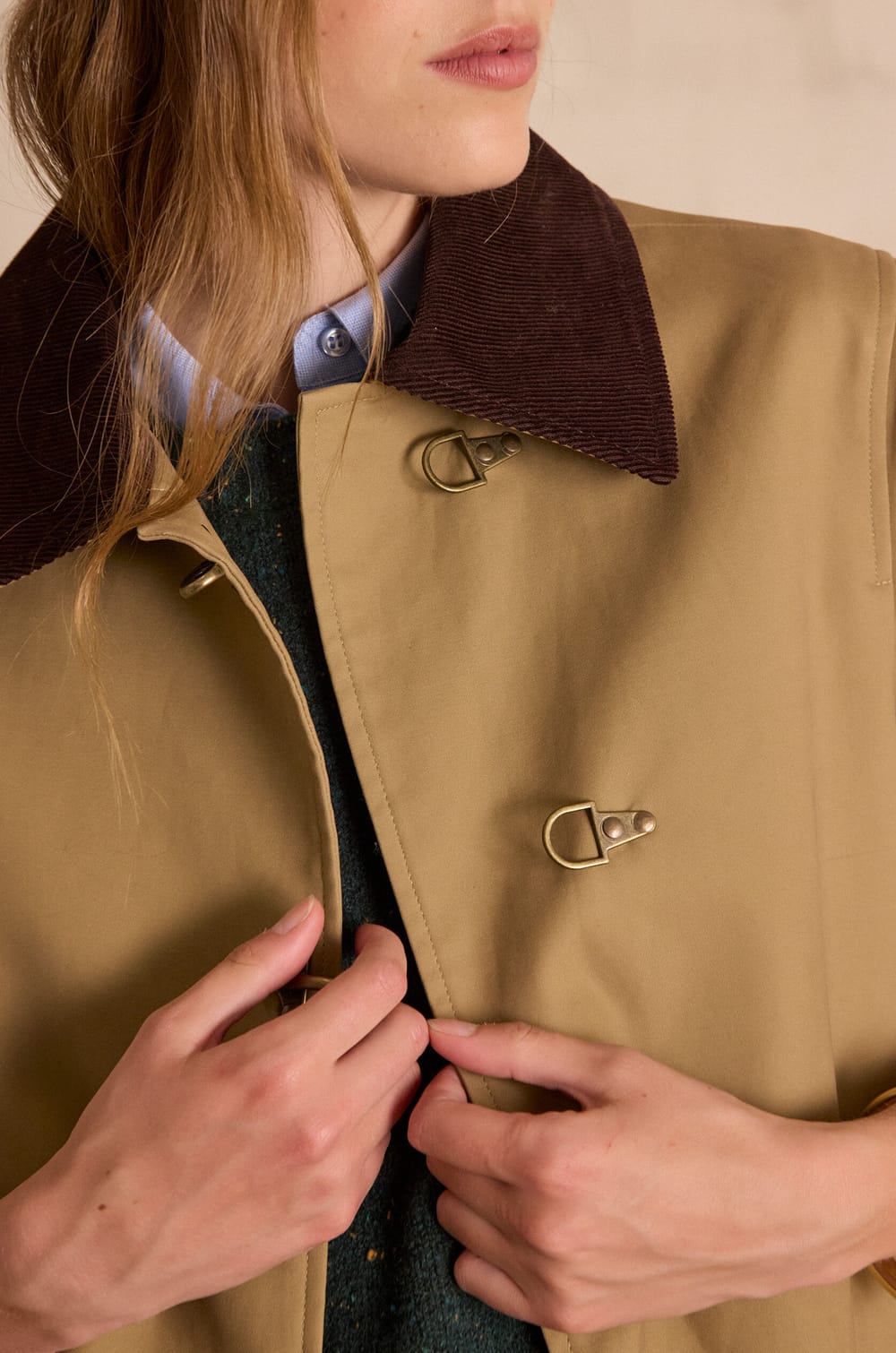 Trench long en coton DANAE;${refinementColor}