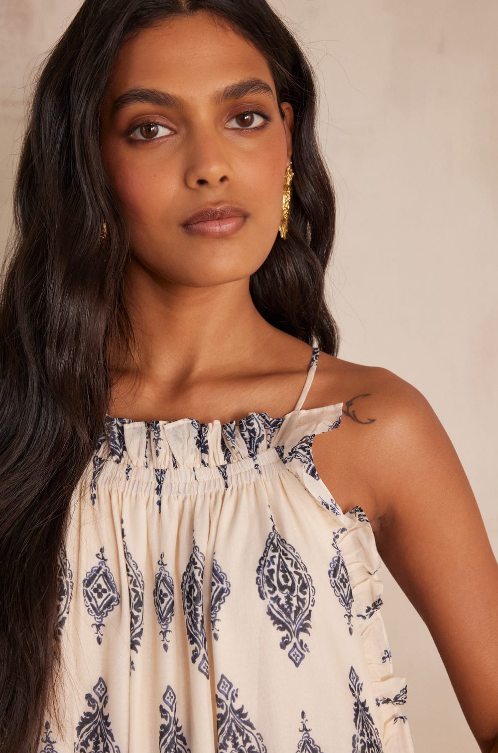 ROSELINE cotton dress;${refinementColor}