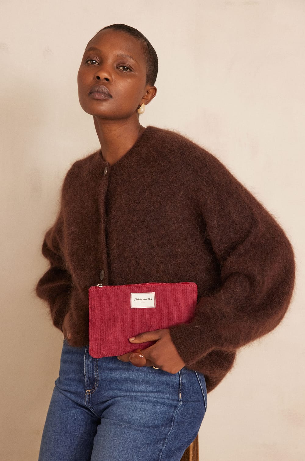 Pochette en velours côtelé GEORGIA;${refinementColor}