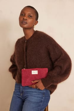 Pochette en velours côtelé GEORGIA;${refinementColor}