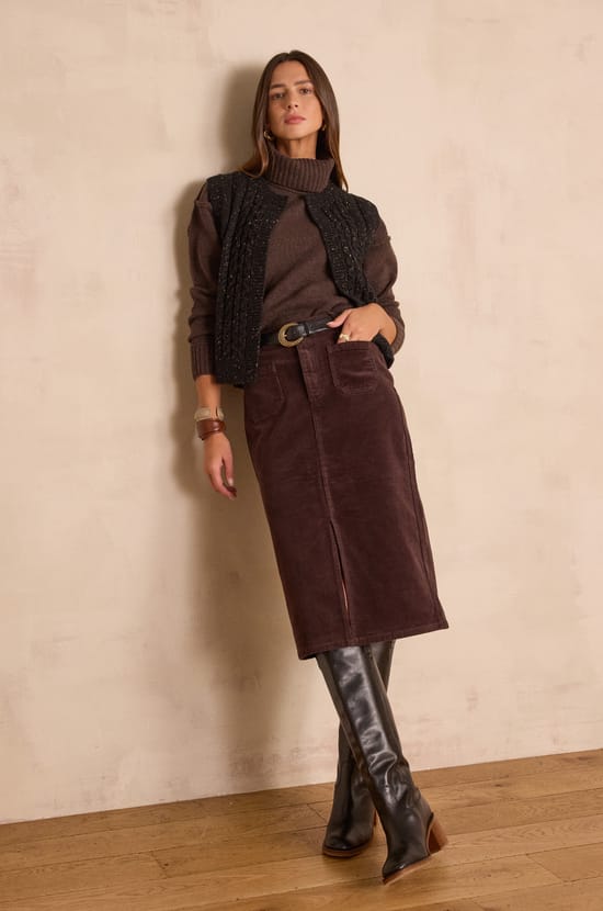 BIXENTE sleeveless cable-knit wool cardigan;${refinementColor}