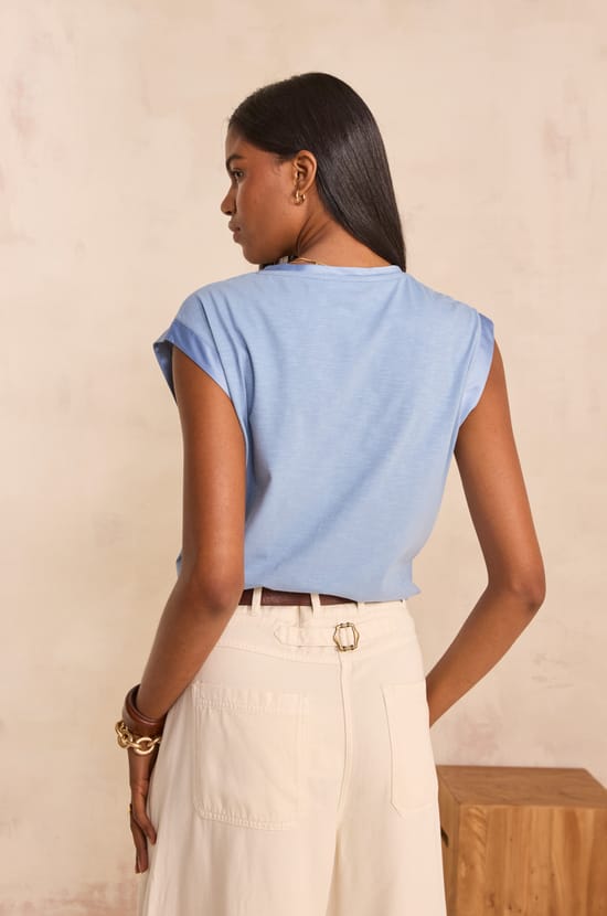 Terence cotton sleeveless T-shirt;${refinementColor}