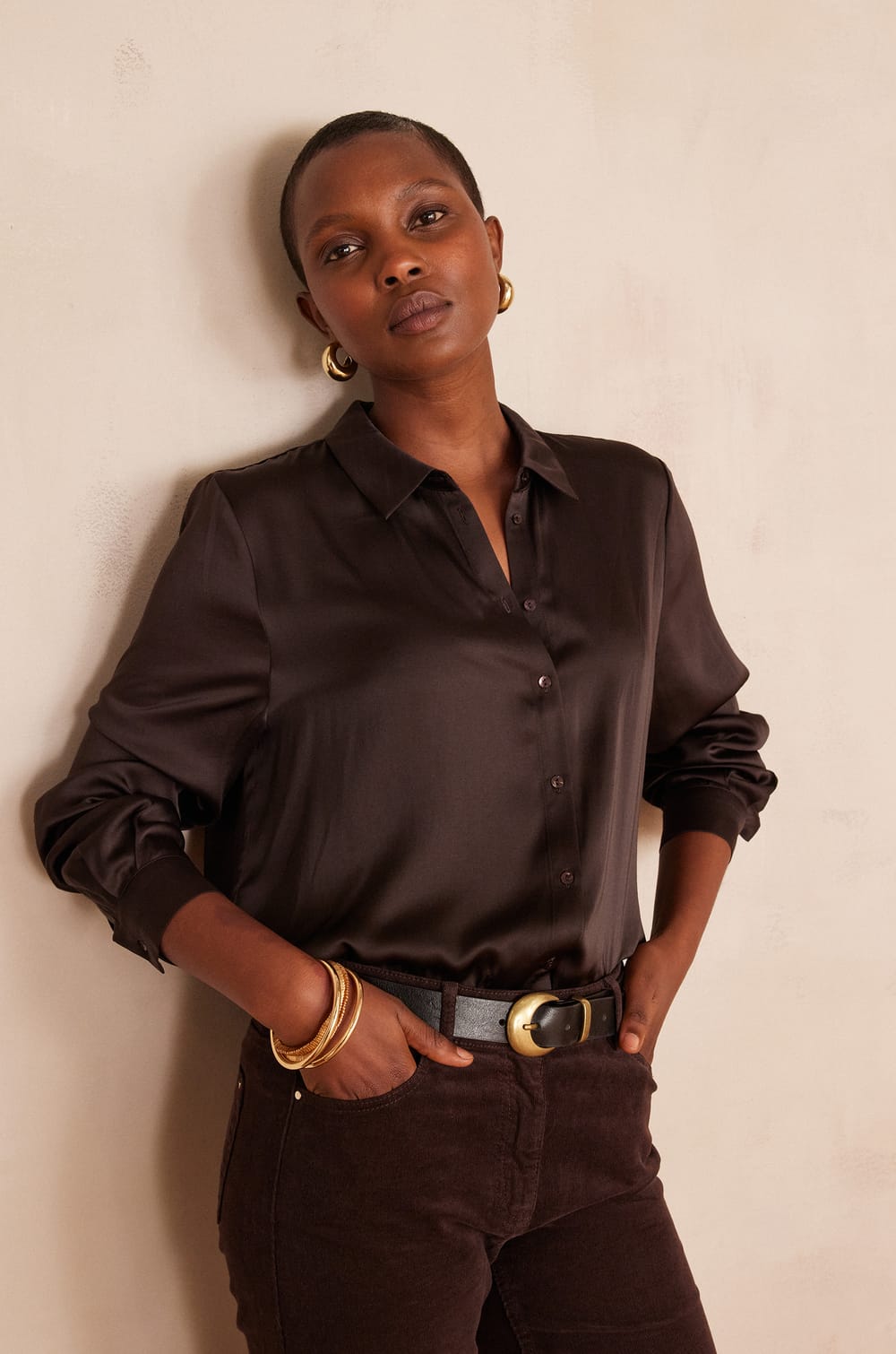 Blouse en satin CARLA;${refinementColor}