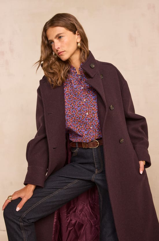 Long sleeve cotton blouse MANUELLA;${refinementColor}