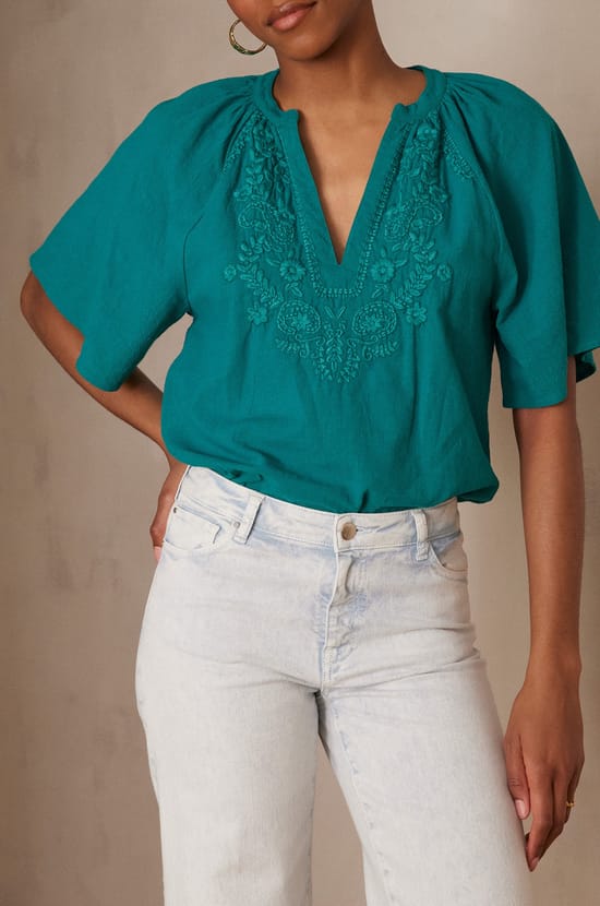 Blouse POKER en coton;${refinementColor}