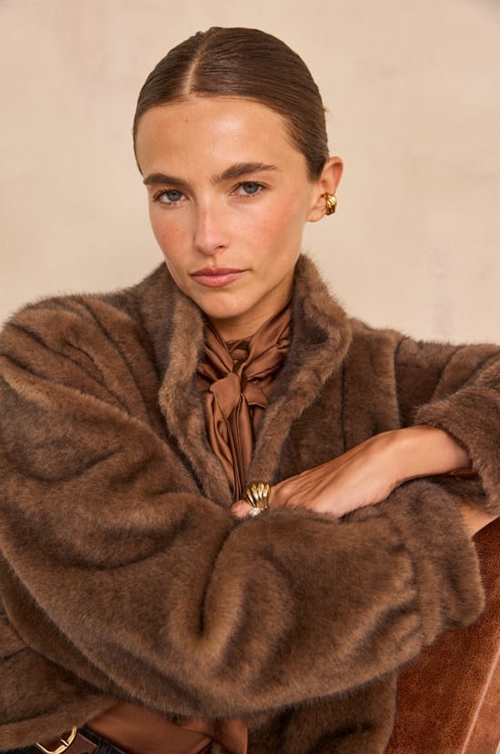 CYNTHIA fur effect coat;${refinementColor}