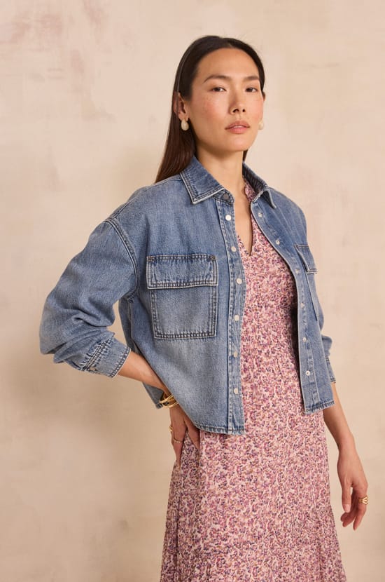 Chemisier &agrave; manches longues en coton DONOVAN;${refinementColor}